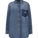 Camicia in denim con logo GWC125 17GGF0076 MIU MIU 