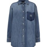 Camicia in denim con logo GWC125 17GGF0076 MIU MIU 