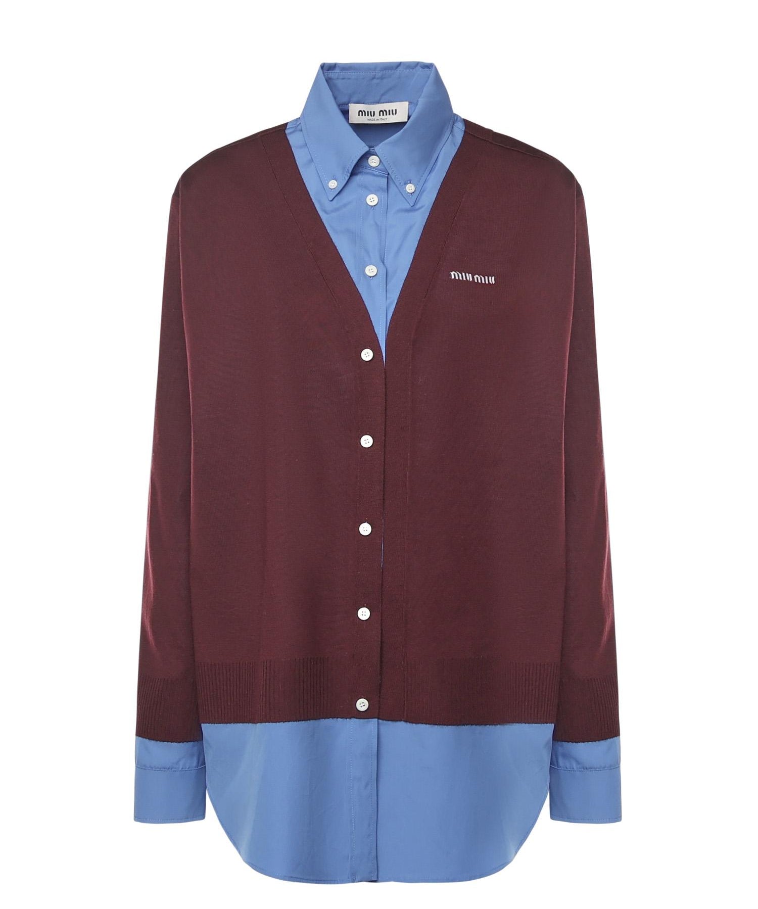 Camicia In Cashmere E Popeline MK1962 17HJF041F MIU MIU 