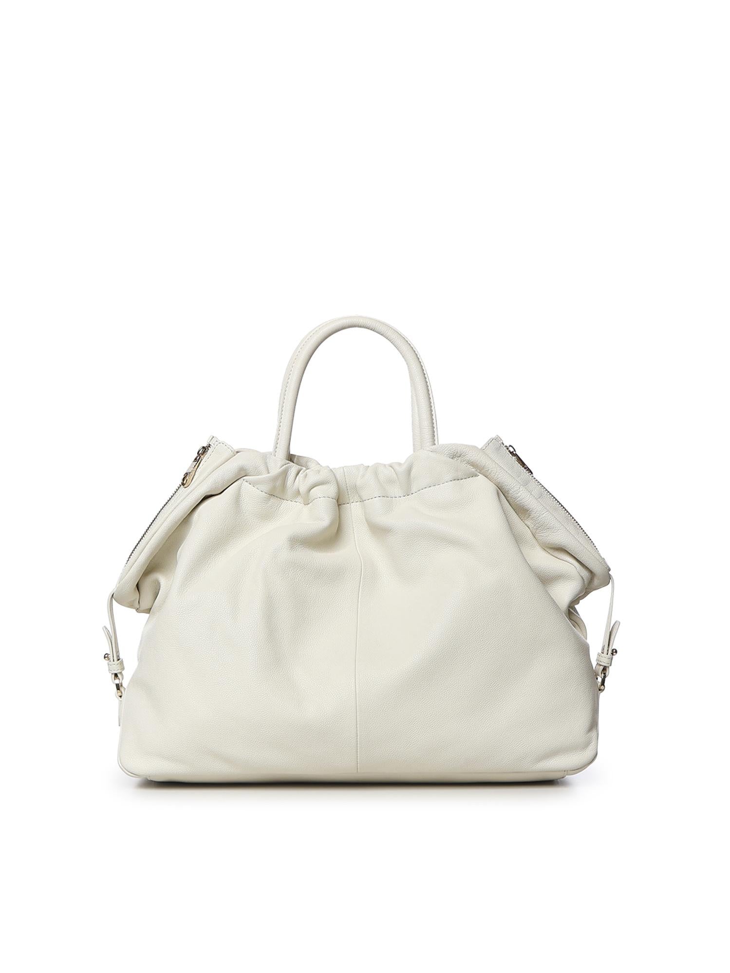 Borsa in pelle con logo BIBP9E701 AVORIO BIASIA 