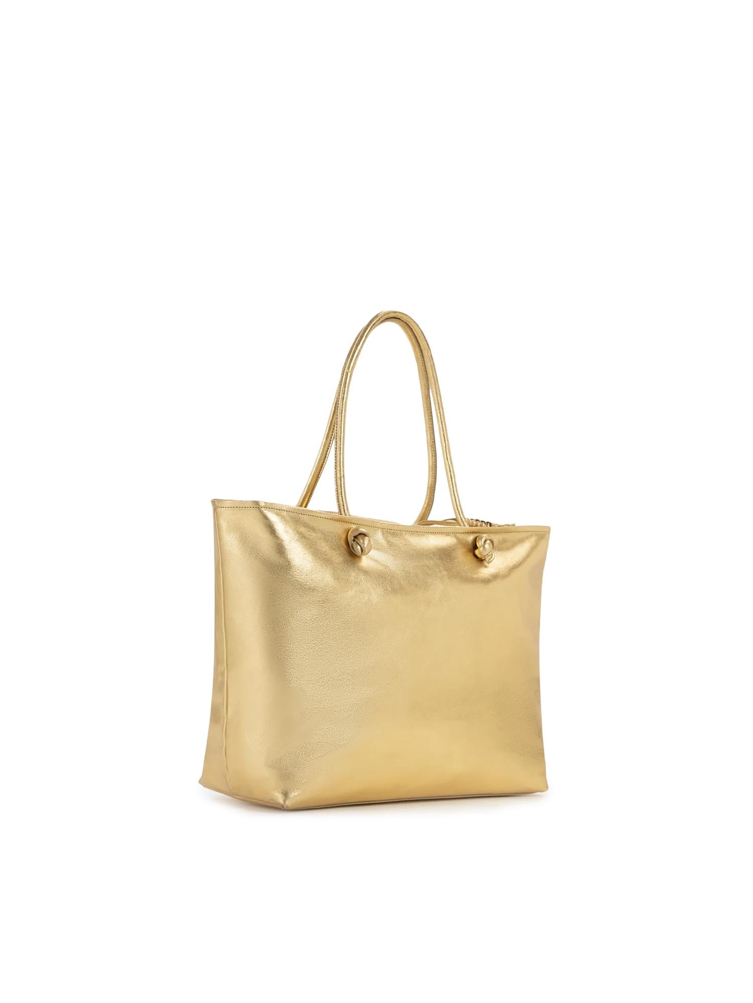 Borsa shopping in pelle con logo 73BP9VT01 LOLLI POPPOP GOLD V° 73 