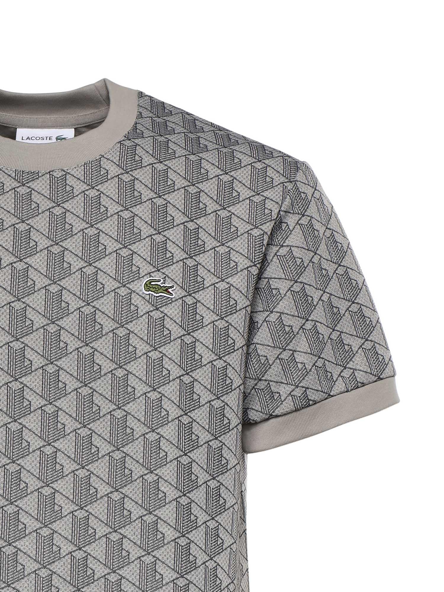 T-shirt con monogramma jacquard TH1197 41I LACOSTE 