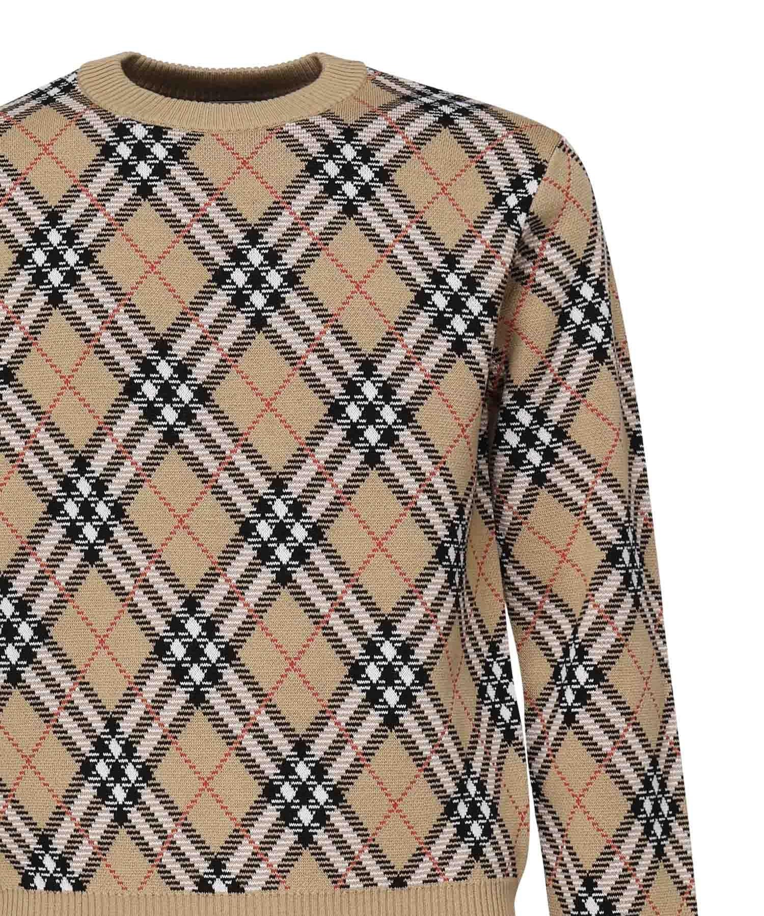 Maglia in misto lana e mohair Check 8111379 B9368 BURBERRY 