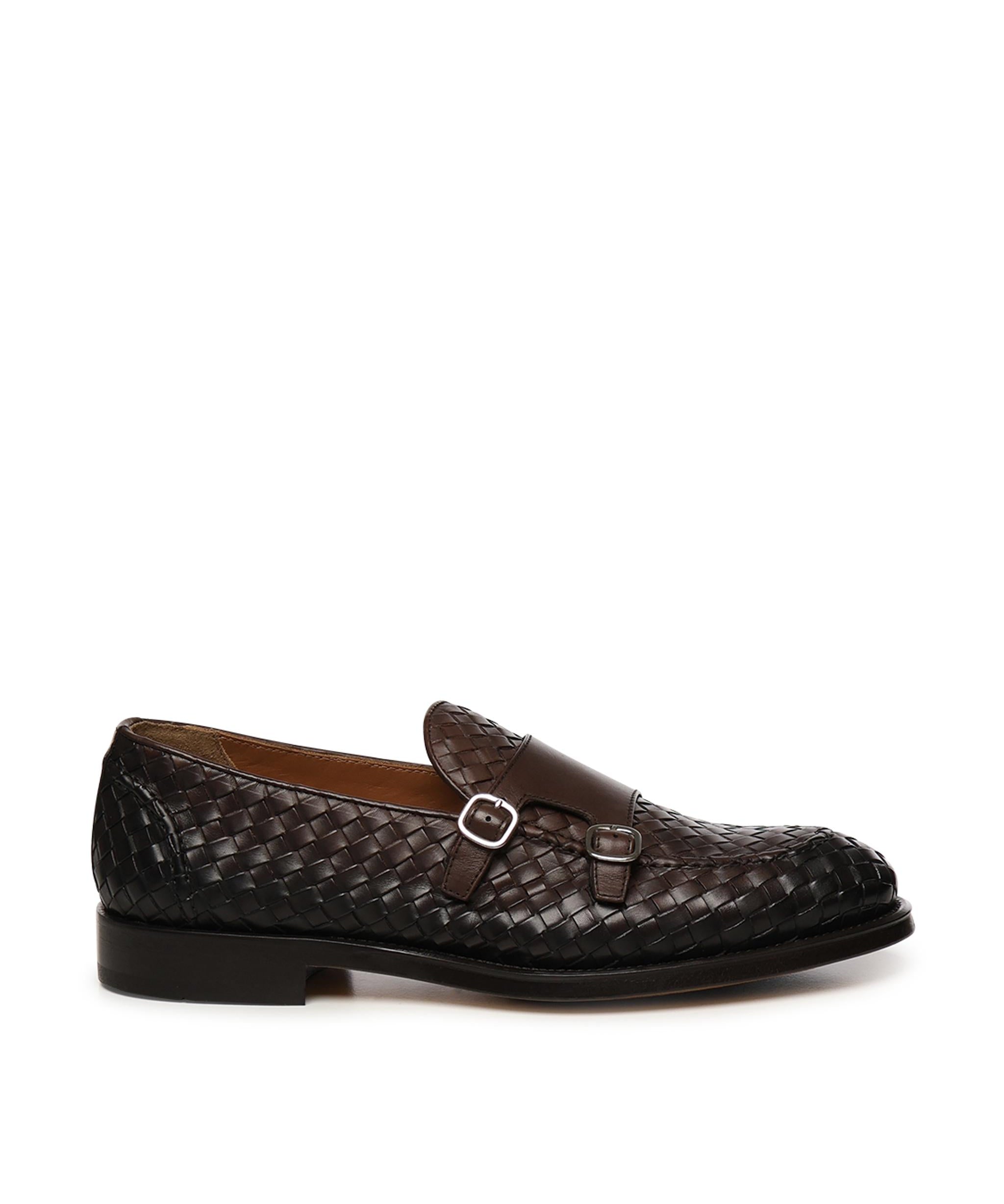 Mocassino doppia fibbia in pelle intrecciata DU3412ORVNUY195 TM00 DOUCAL'S 