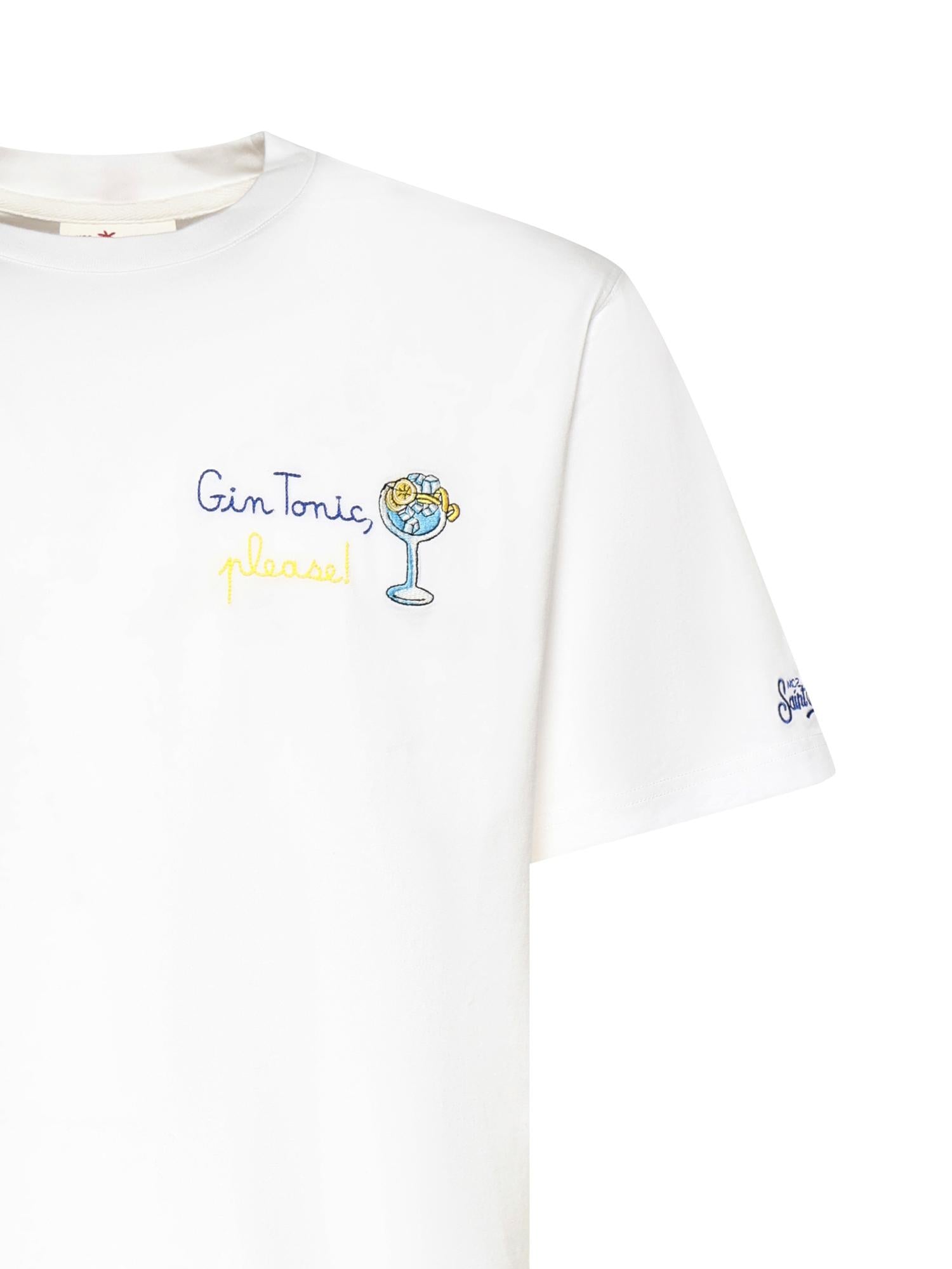 T-shirt in cotone con ricamo POT0001 04462L MC2 SAINT BARTH 