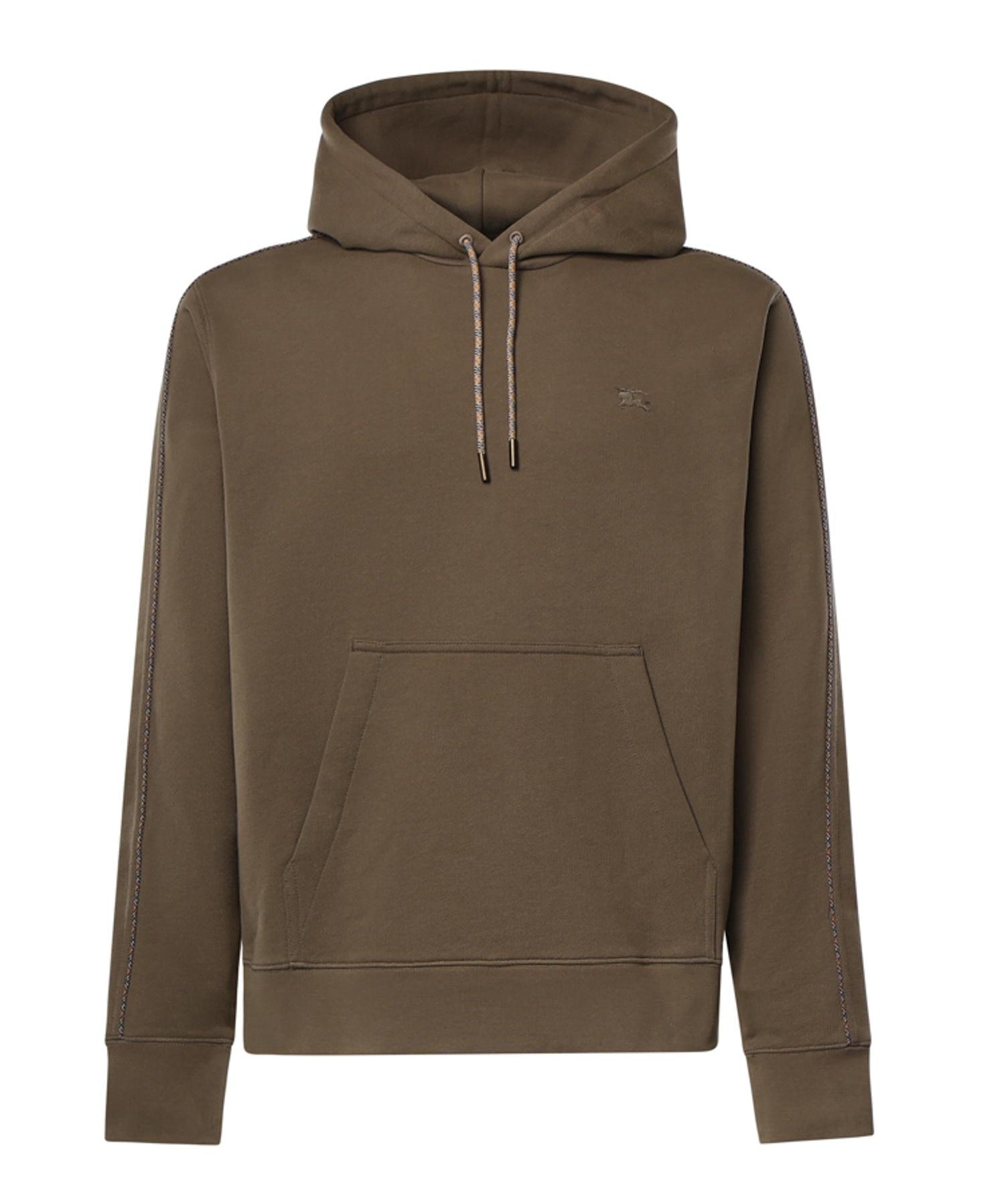 Felpa in cotone con profili Check e cappuccio 8127603 C5319 BURBERRY 
