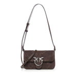 Borsa a spalla Mini Love Bag One Slouchy in suede con intarsi 106244 A0F6M11O PINKO 