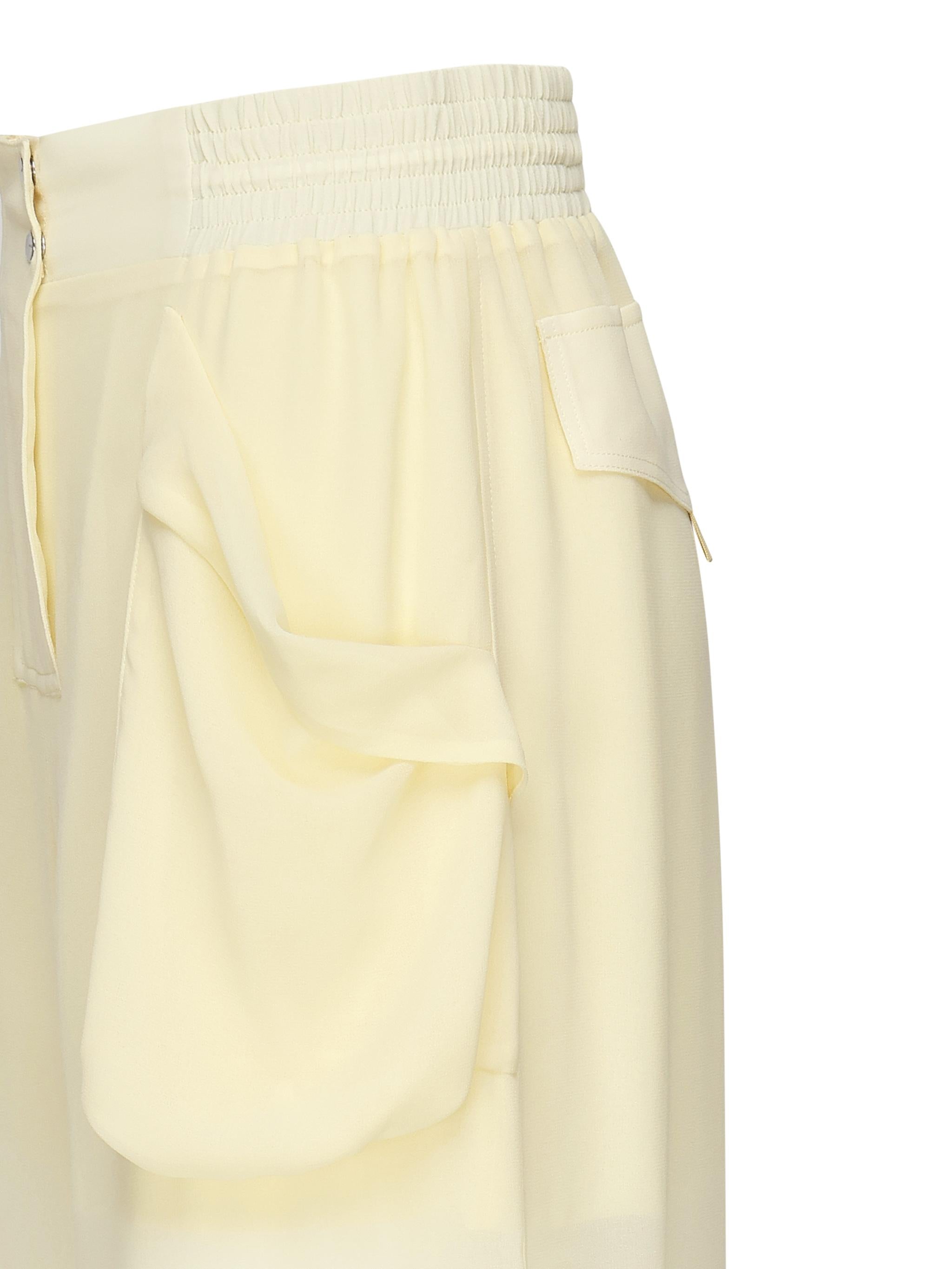 Pantaloni cargo in georgette trasparente 104751 A21FD22 PINKO 