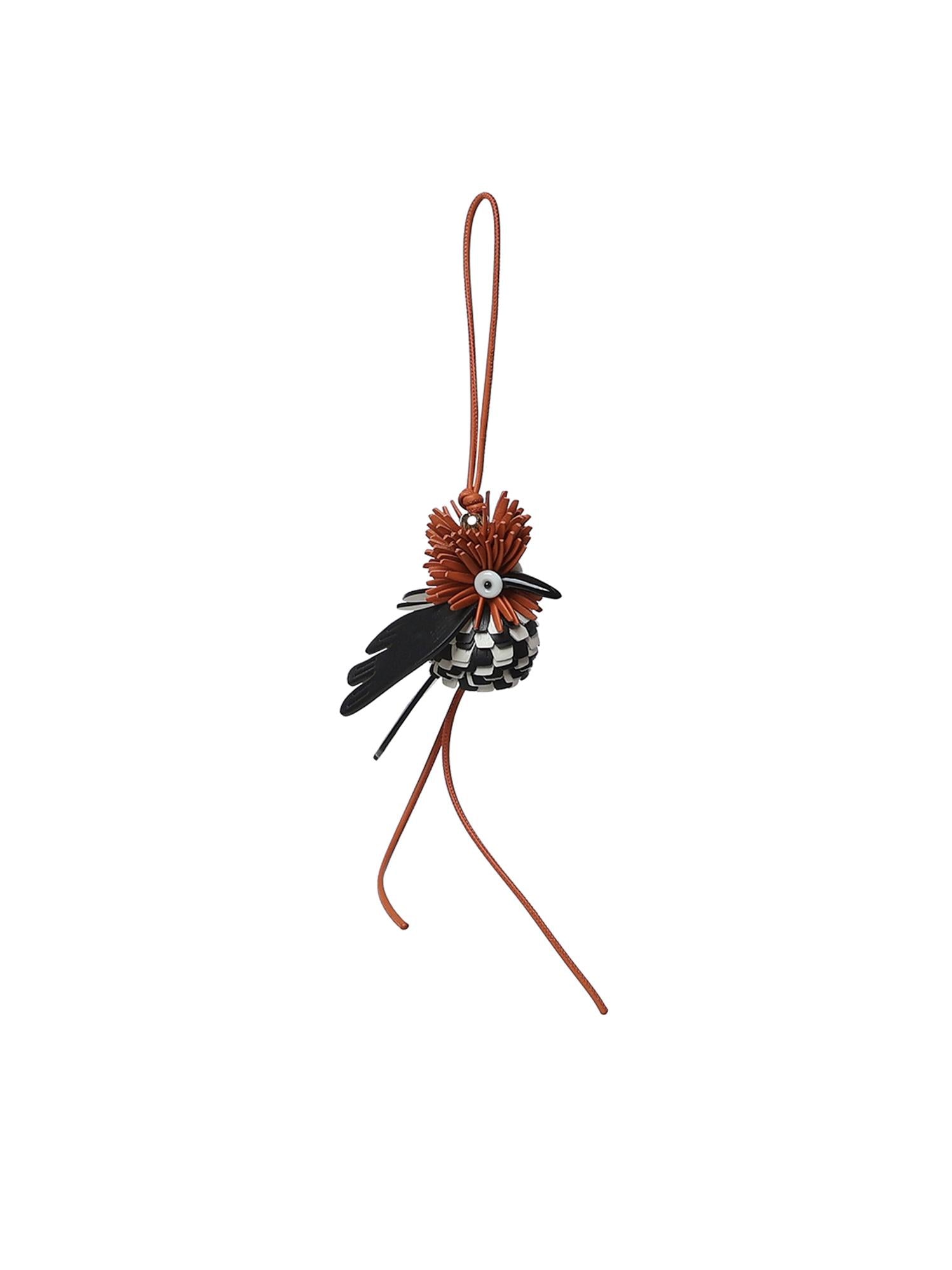 Ciondolo Hoopoe bird in pelle di vitello CCFC232X19 9101 LOEWE 