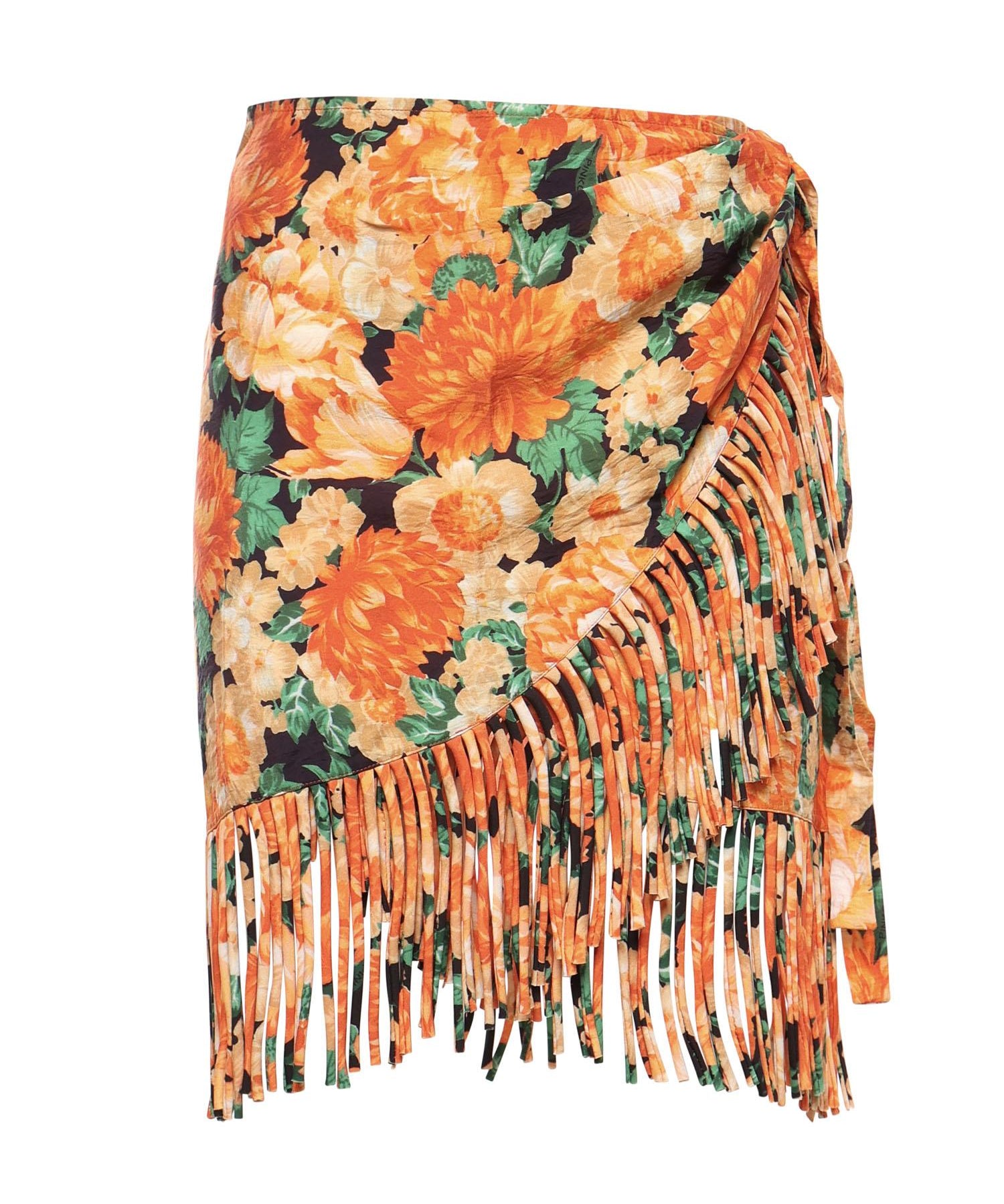 Gonna corta con frange e stampa Botanic Garden 106819 A3AOAS4 PINKO 