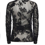 Maglia trasparente stampa flock 105601 A2QDZD0 PINKO 
