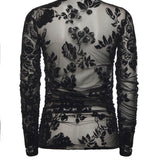 Maglia trasparente stampa flock 105601 A2QDZD0 PINKO 