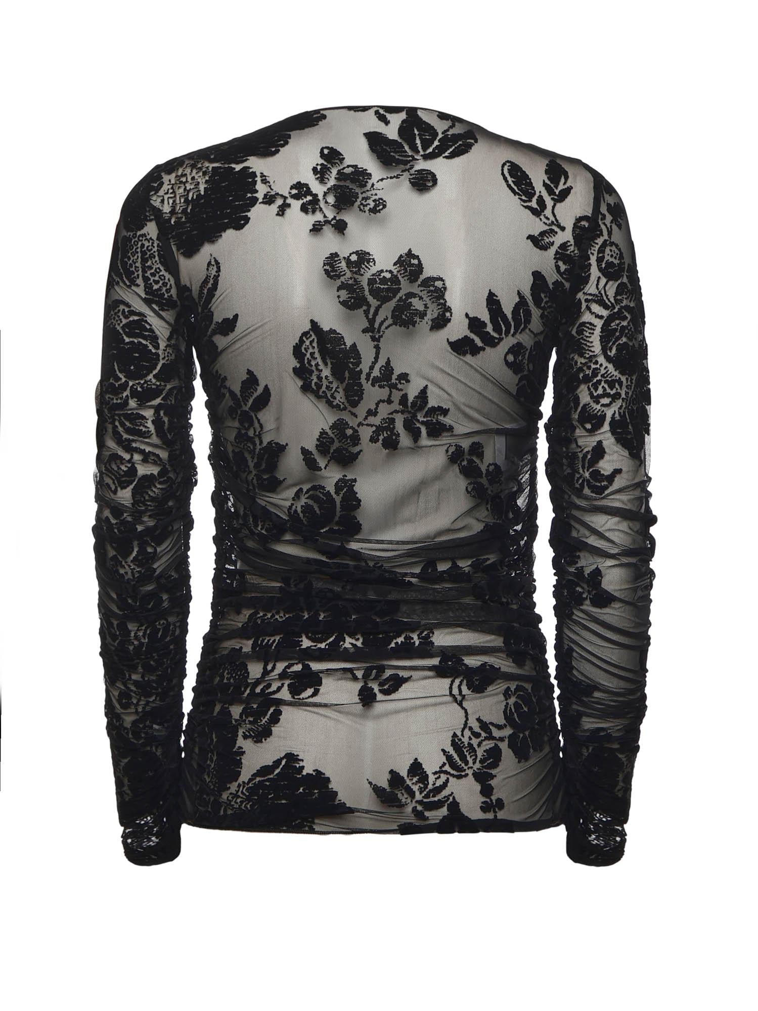 Maglia trasparente stampa flock 105601 A2QDZD0 PINKO 