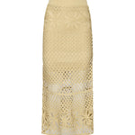Gonna lunga effetto crochet fantasia 104732 A2FFC43 PINKO 