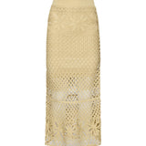 Gonna lunga effetto crochet fantasia 104732 A2FFC43 PINKO 