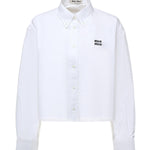 Camicia in popeline con logo MK1659 10RGF0009 MIU MIU 