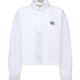 Camicia in popeline con logo MK1659 10RGF0009 MIU MIU 