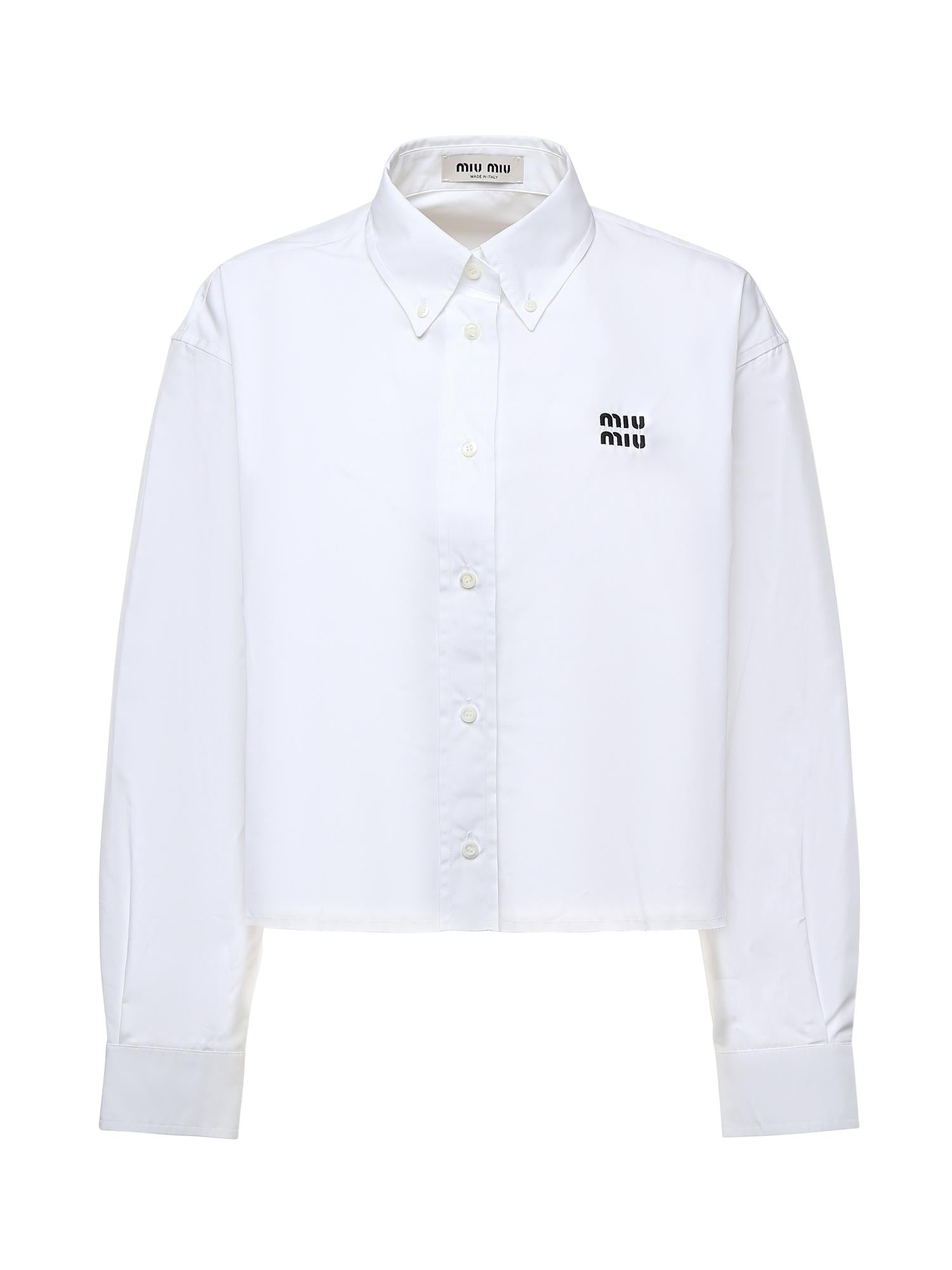 Camicia in popeline con logo MK1659 10RGF0009 MIU MIU 