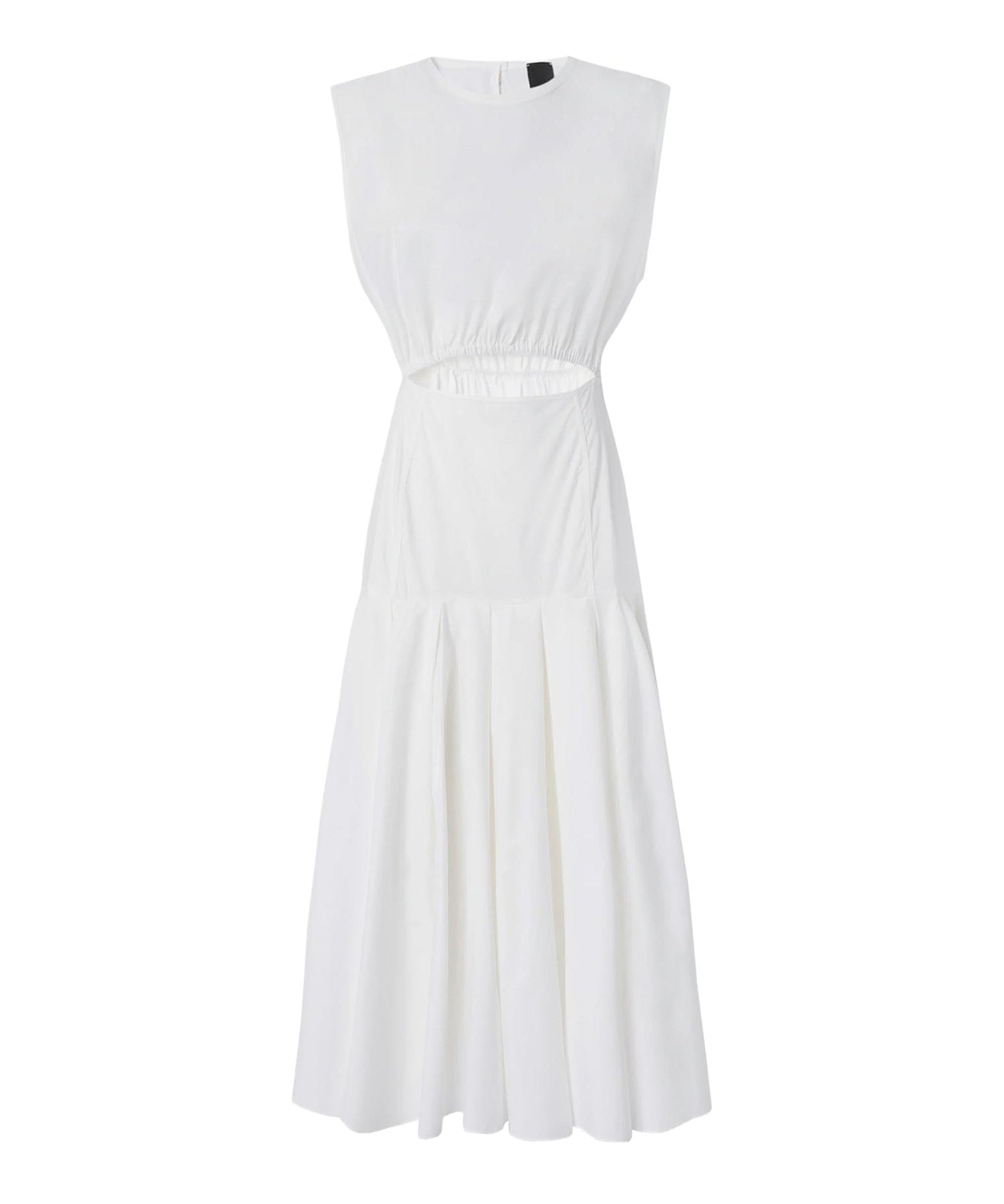 Abito midi smanicato con pieghe e cut-out 106828 A2LDZ05 PINKO 