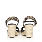 Sandali con zeppa Ilene e logo 73SC9YW01LEO ILENE WEDGEBEIGE/MORO V° 73 
