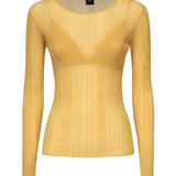 Maglia semitrasparente a costine 102977 A1NDC43 PINKO 