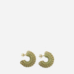 Orecchini disc in argento placcato oro e cristalli<BR/> 665778 VX8213707 BOTTEGA VENETA 