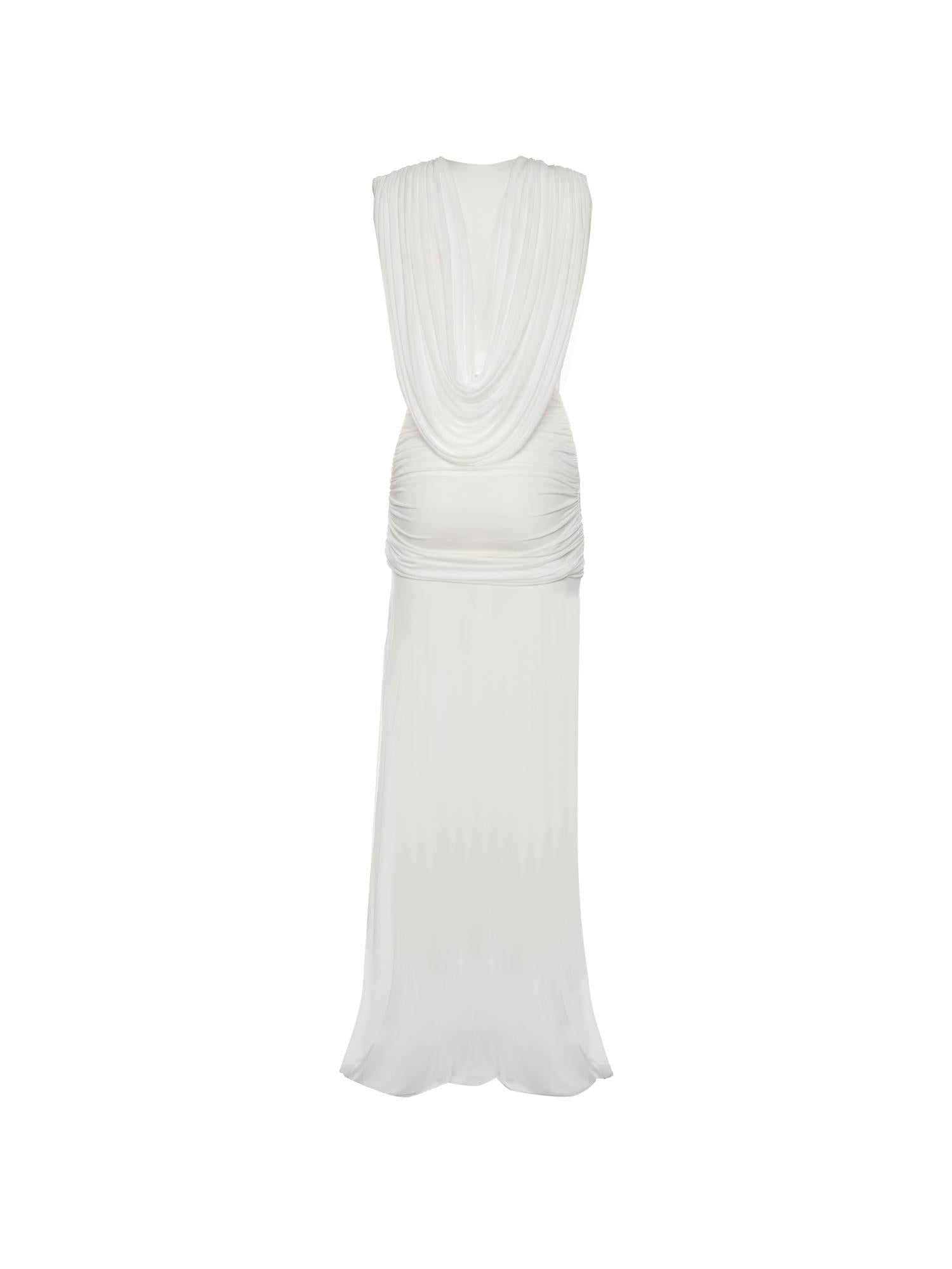 Abito con drappeggio ondulato 24043346 WHITE CHRISTOPHER ESBER 