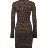 Abito in cotone con stampa logo all-over FZDC83 ASJTF0GGE FENDI 