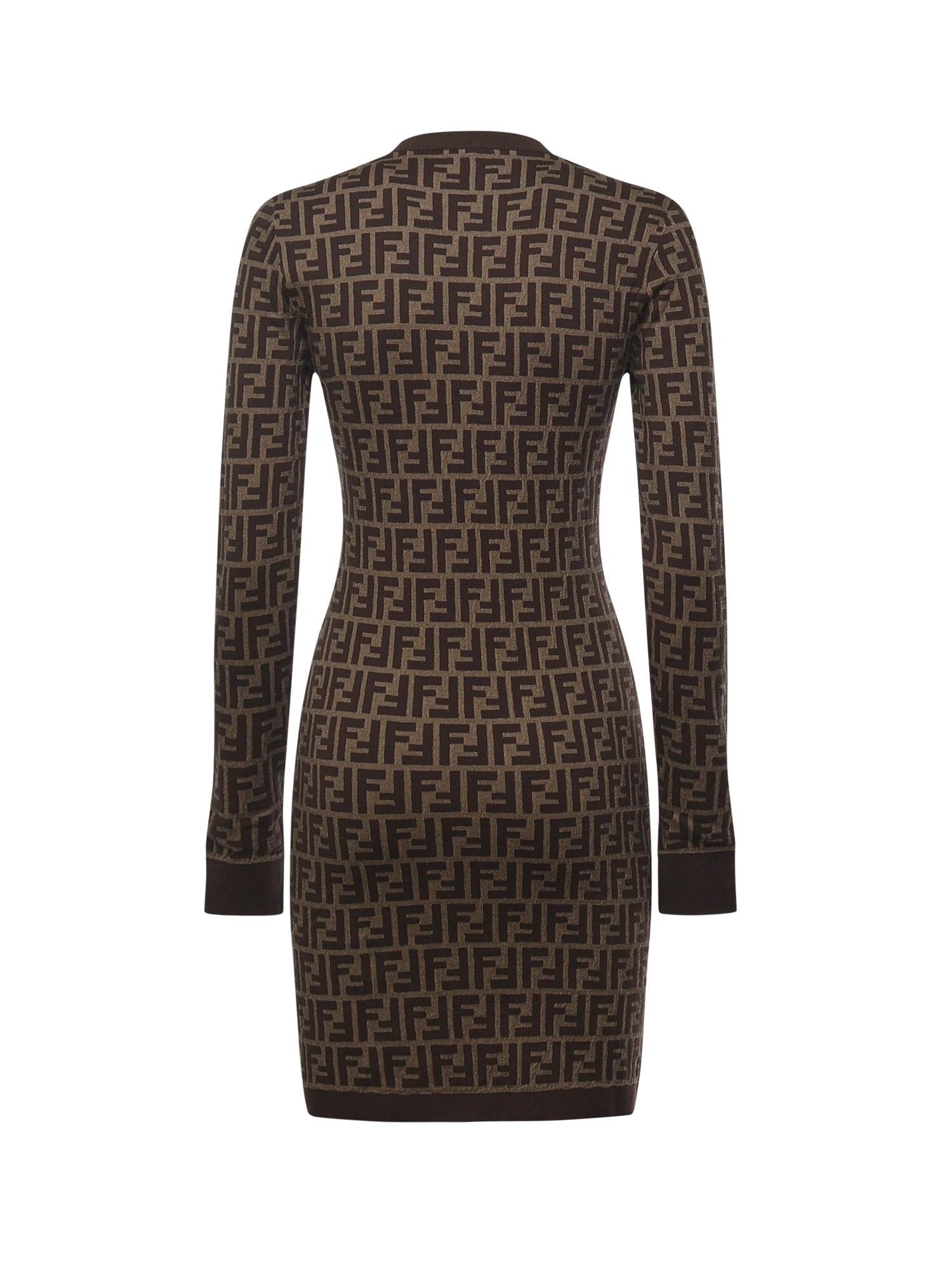 Abito in cotone con stampa logo all-over FZDC83 ASJTF0GGE FENDI 