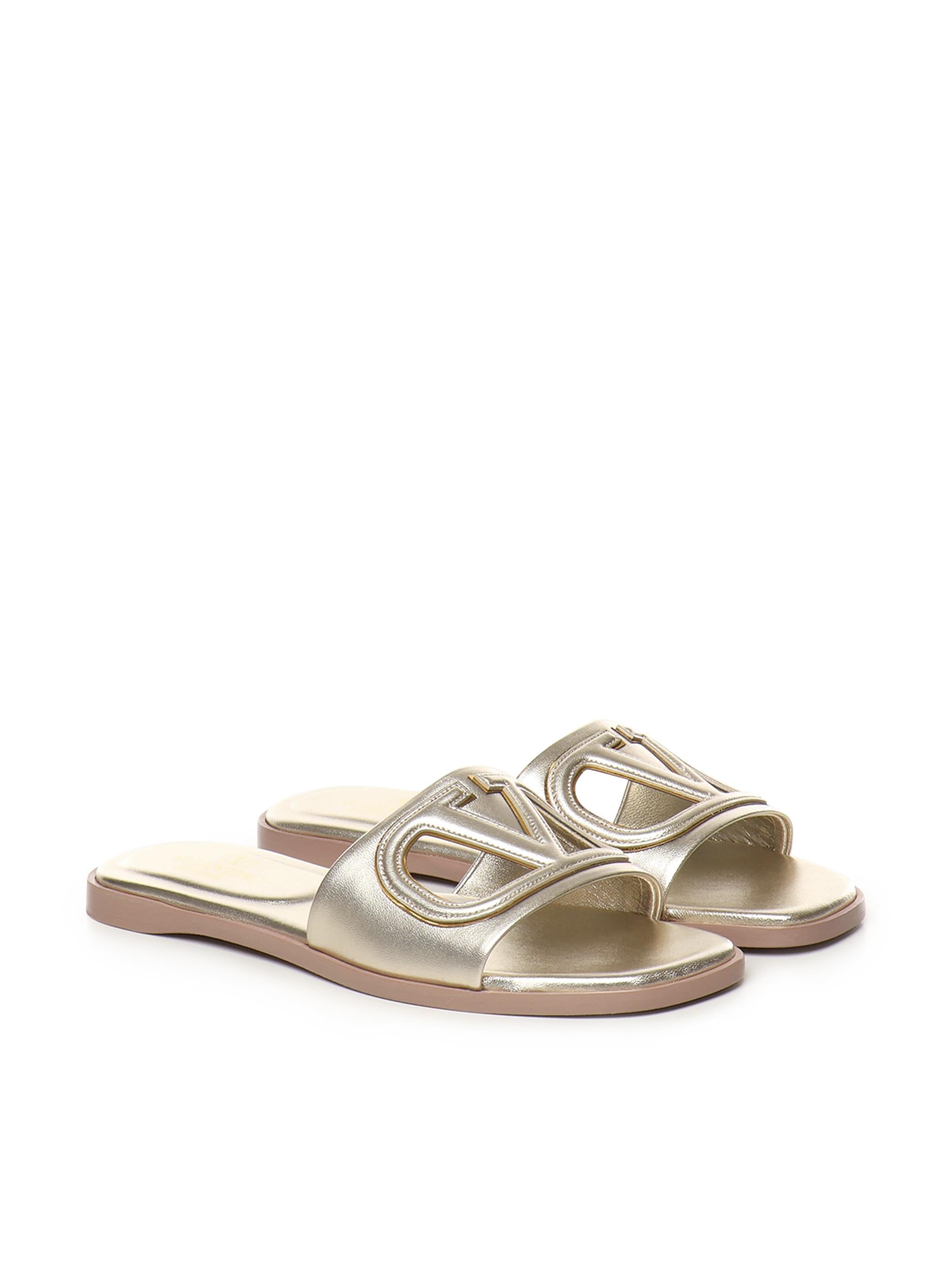 Sandalo Slide VLogo cut-out in pelle laminata 5W2S0IB0 YUW7G0 VALENTINO GARAVANI 