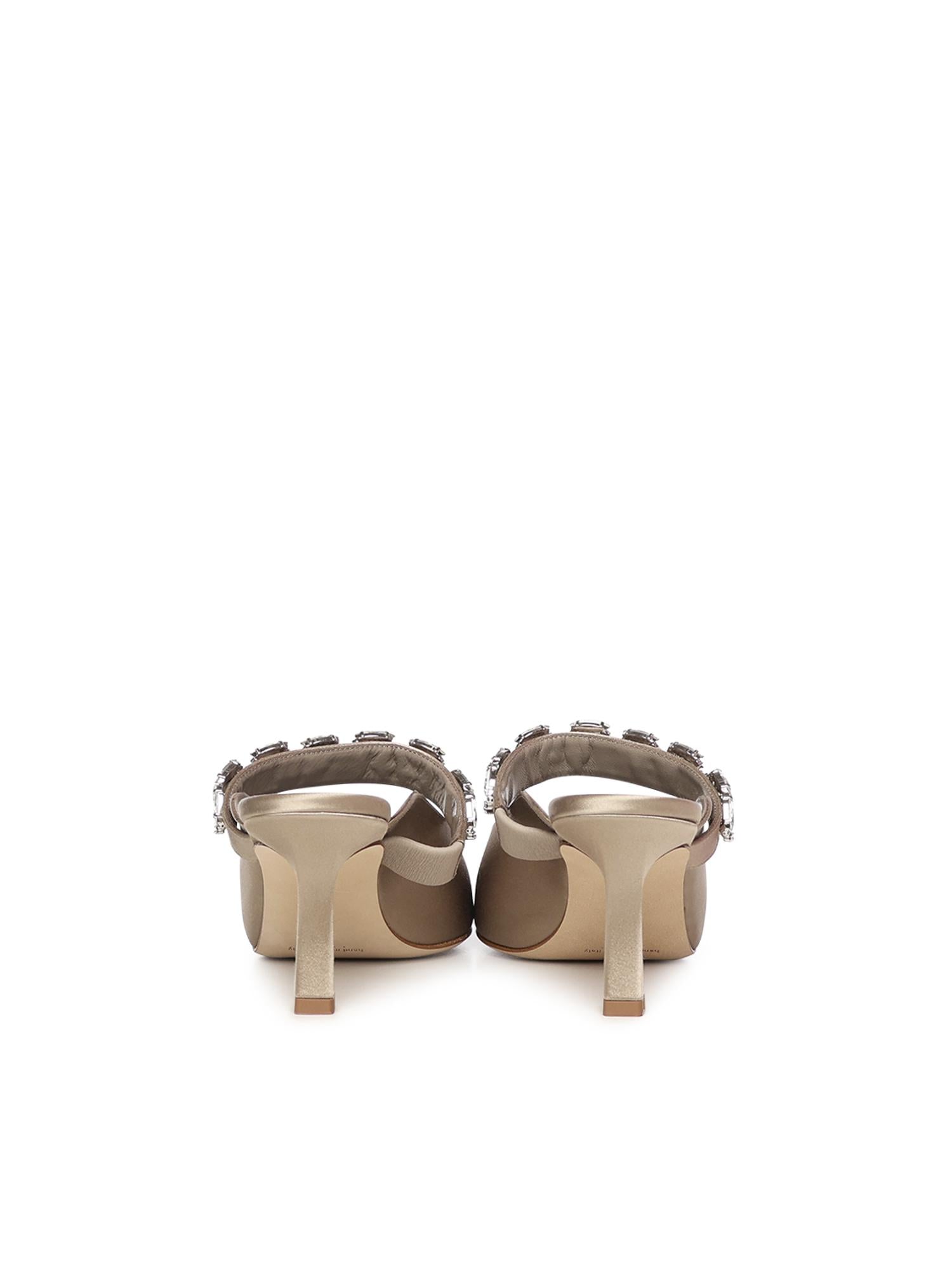 Mules Tamolmu in satin con cristalli 3253082 2330 MANOLO BLAHNIK 