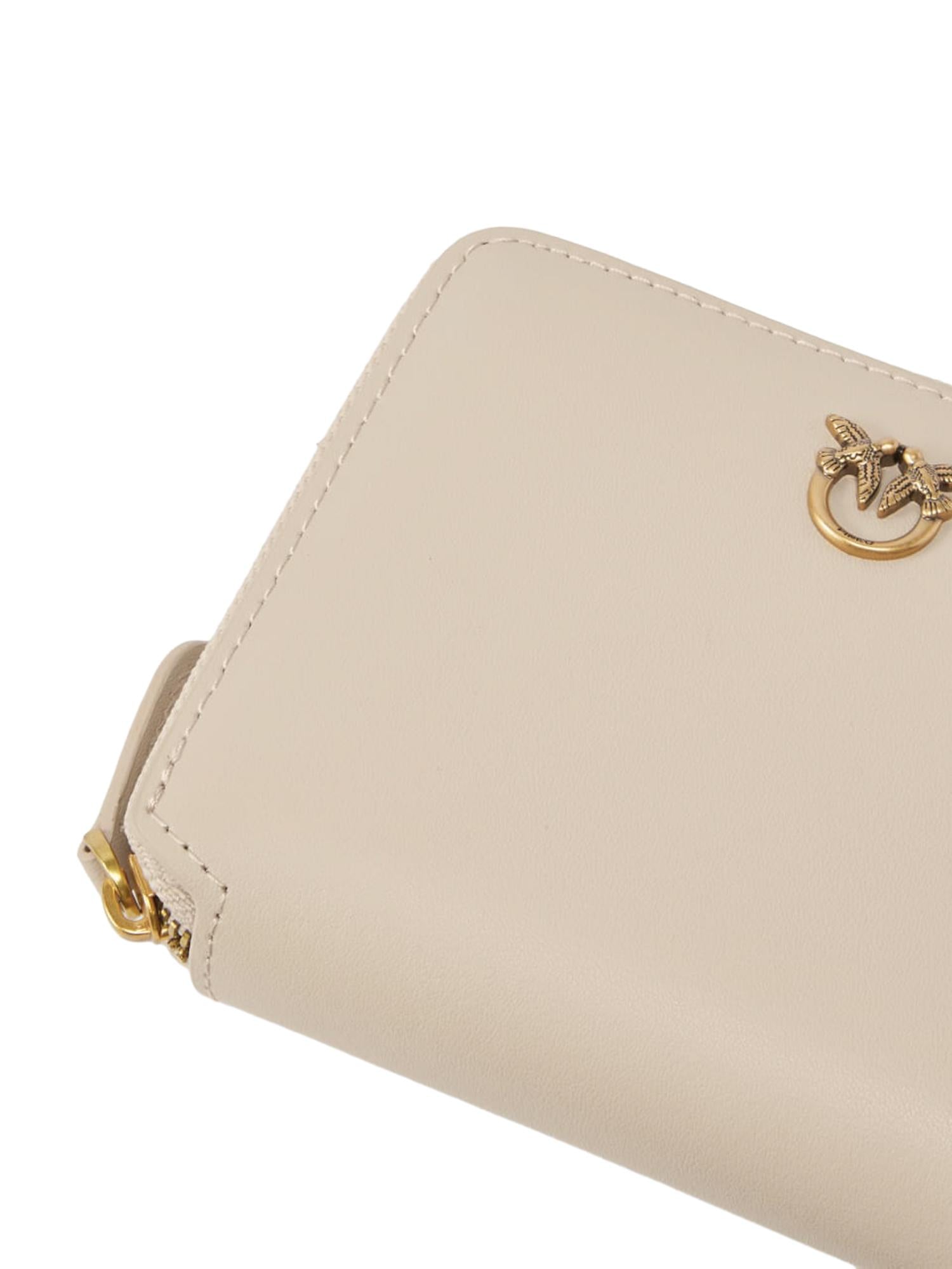 Portafoglio quadrato zip-around in pelle 100249 A0F1C50Q PINKO 