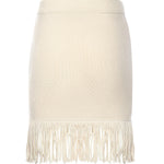Minigonna in maglia con frange GOKD11015  INSPIRED BY AKEP 