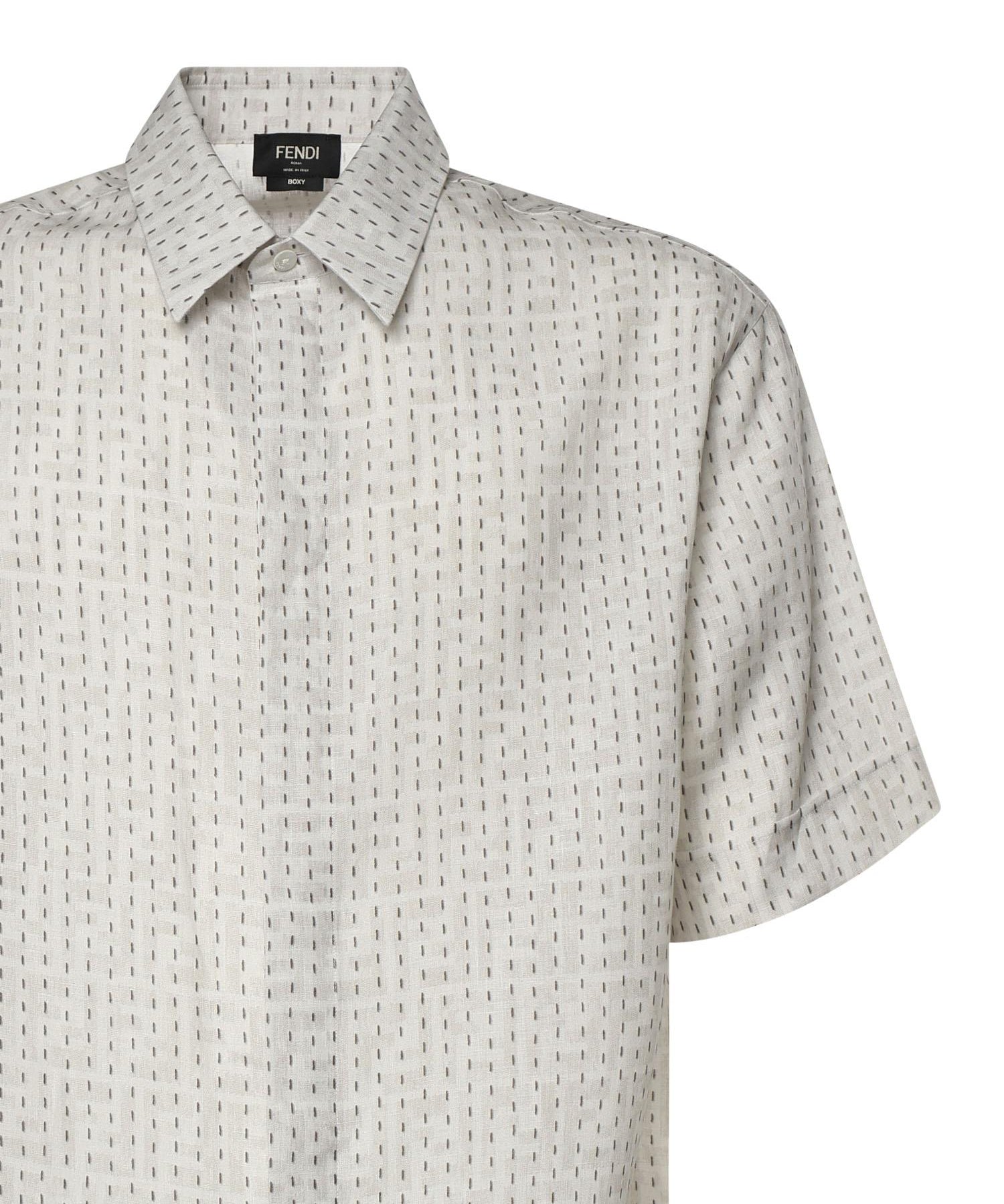 Camicia FF jacquard in lino con impunture FS0795 AU7NF0RQ0 FENDI 