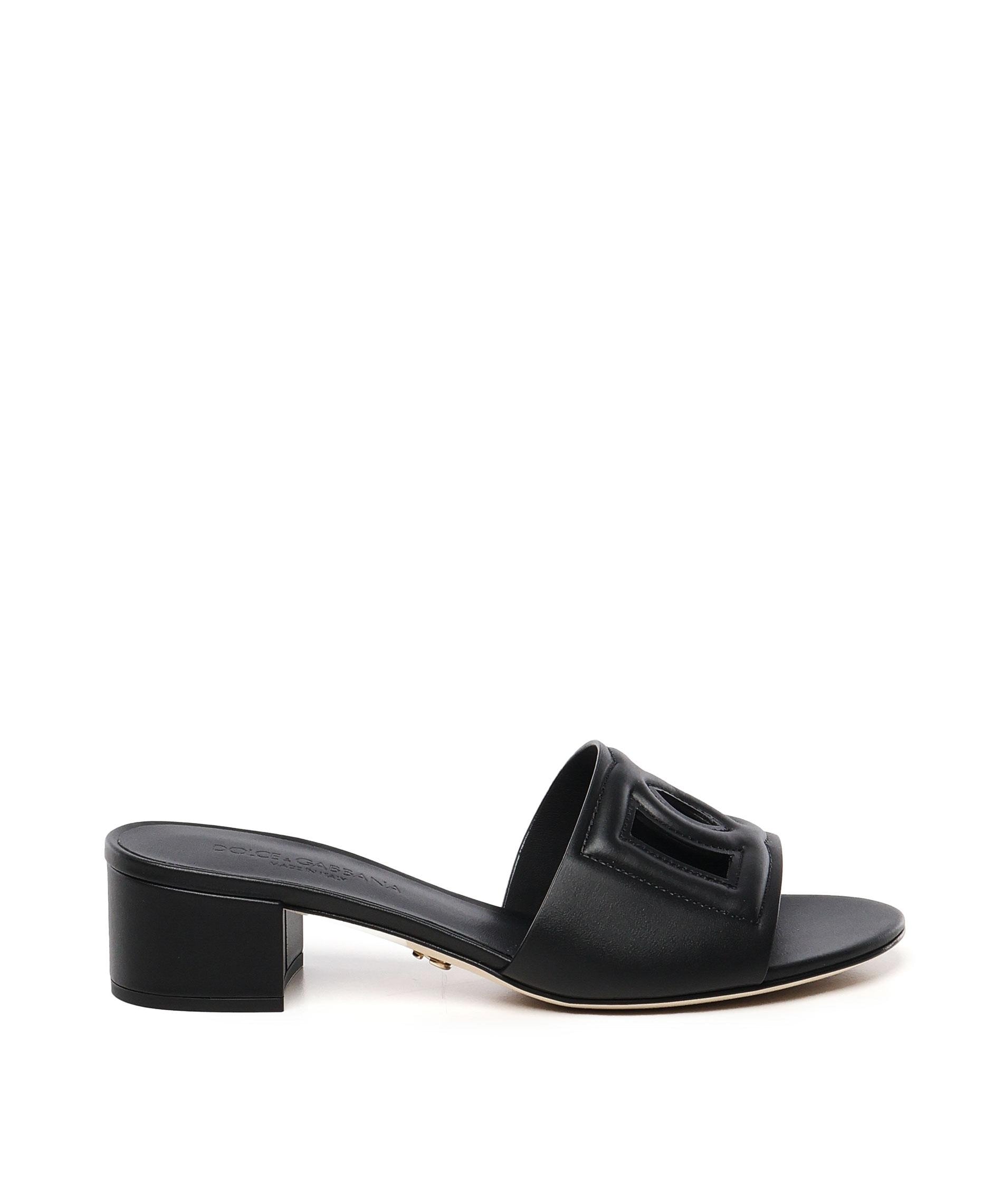 Slide in pelle di vitello e logo DG CR1755 AY32980999 DOLCE & GABBANA 