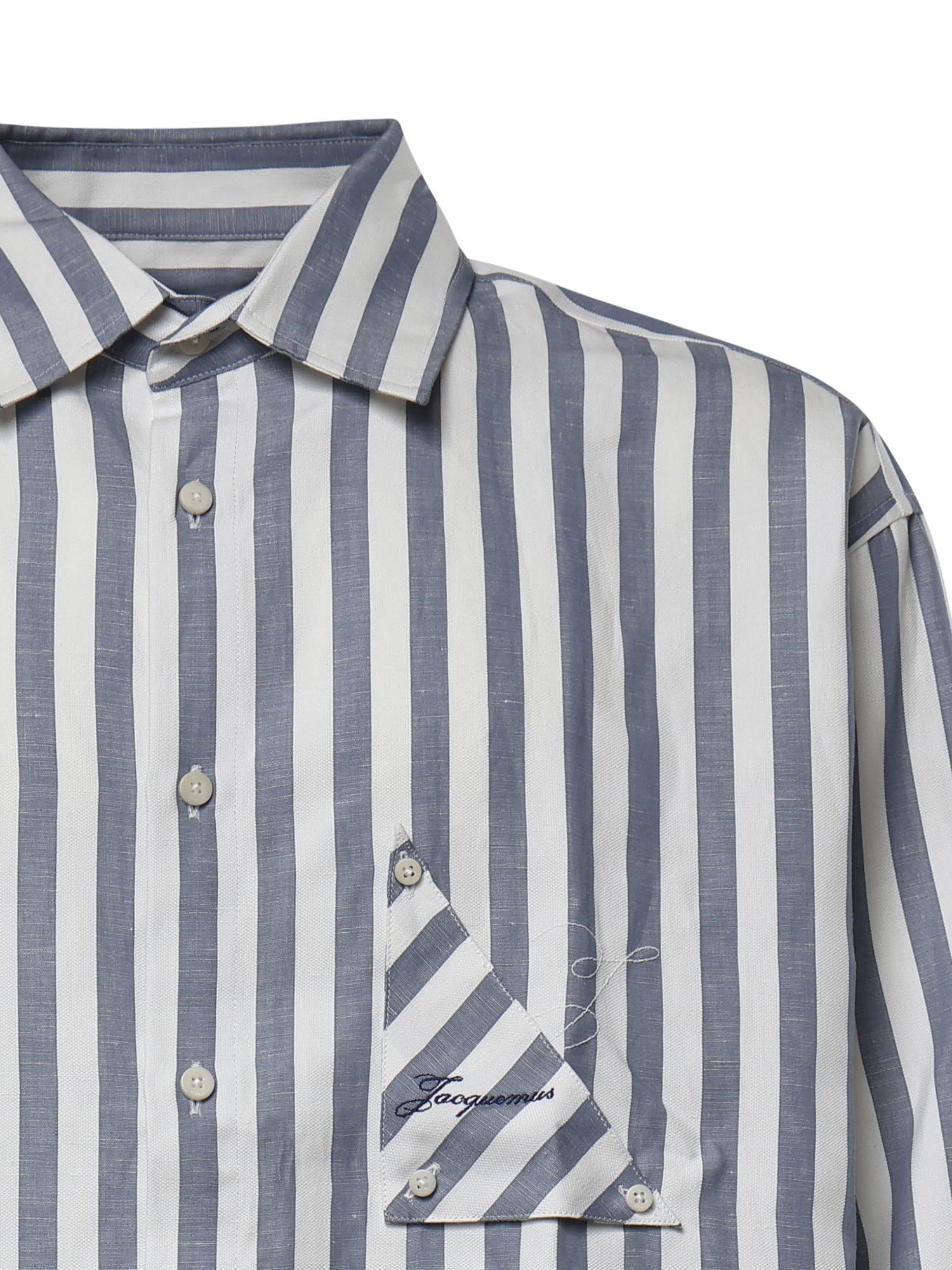 Camicia La Chemise Voilier a righe in cotone e lino SHM00624AW00855 3JK JACQUEMUS 