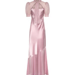 Abito lungo in raso di seta FABX4335F4376 7575 ALESSANDRA RICH 