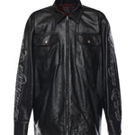 Overshirt in pelle con logo 856341 TRS131000 BALENCIAGA 