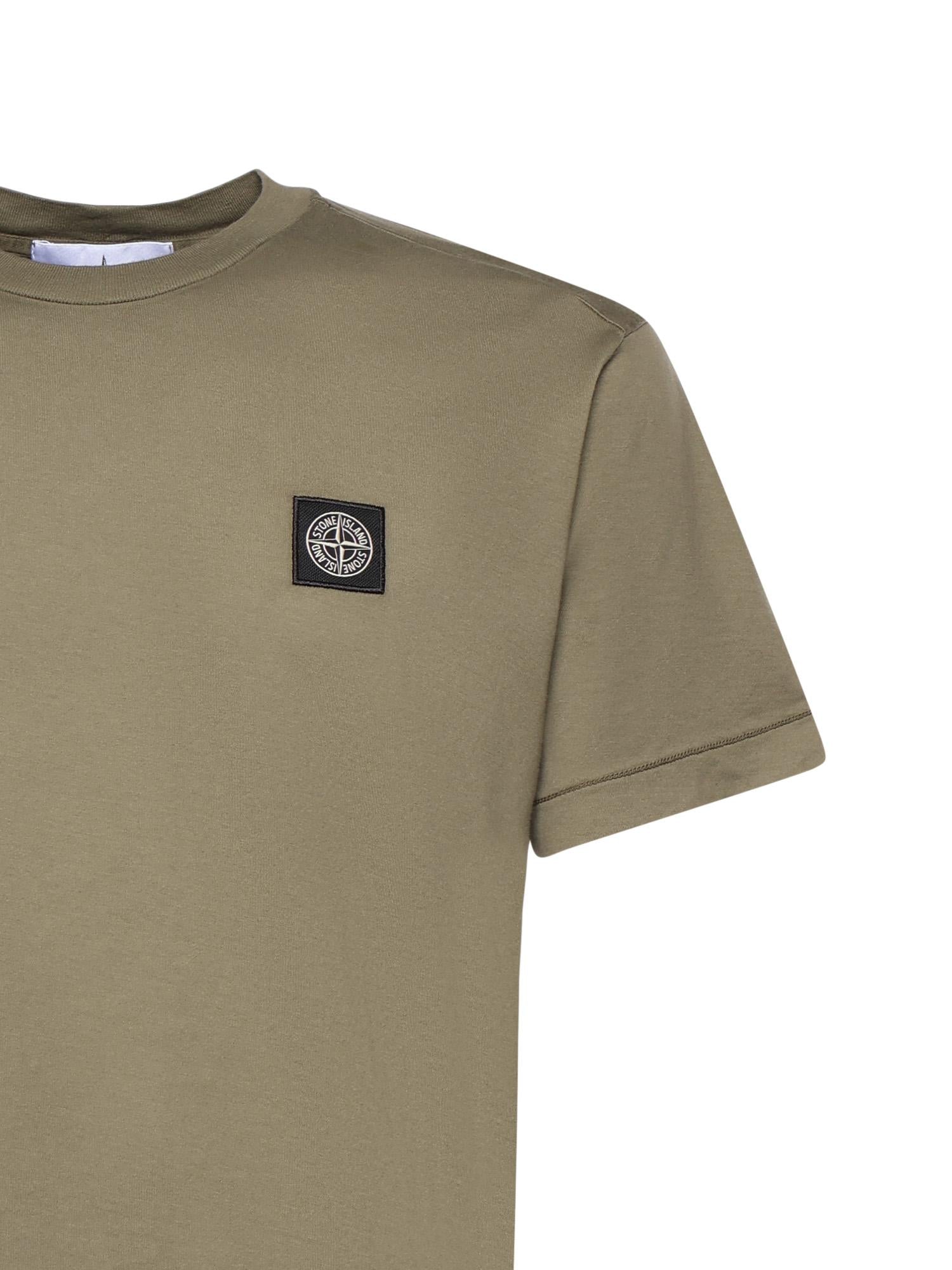 T-shirt con patch Compass in jersey di cotone L1S152100027 S0013V005G STONE ISLAND 