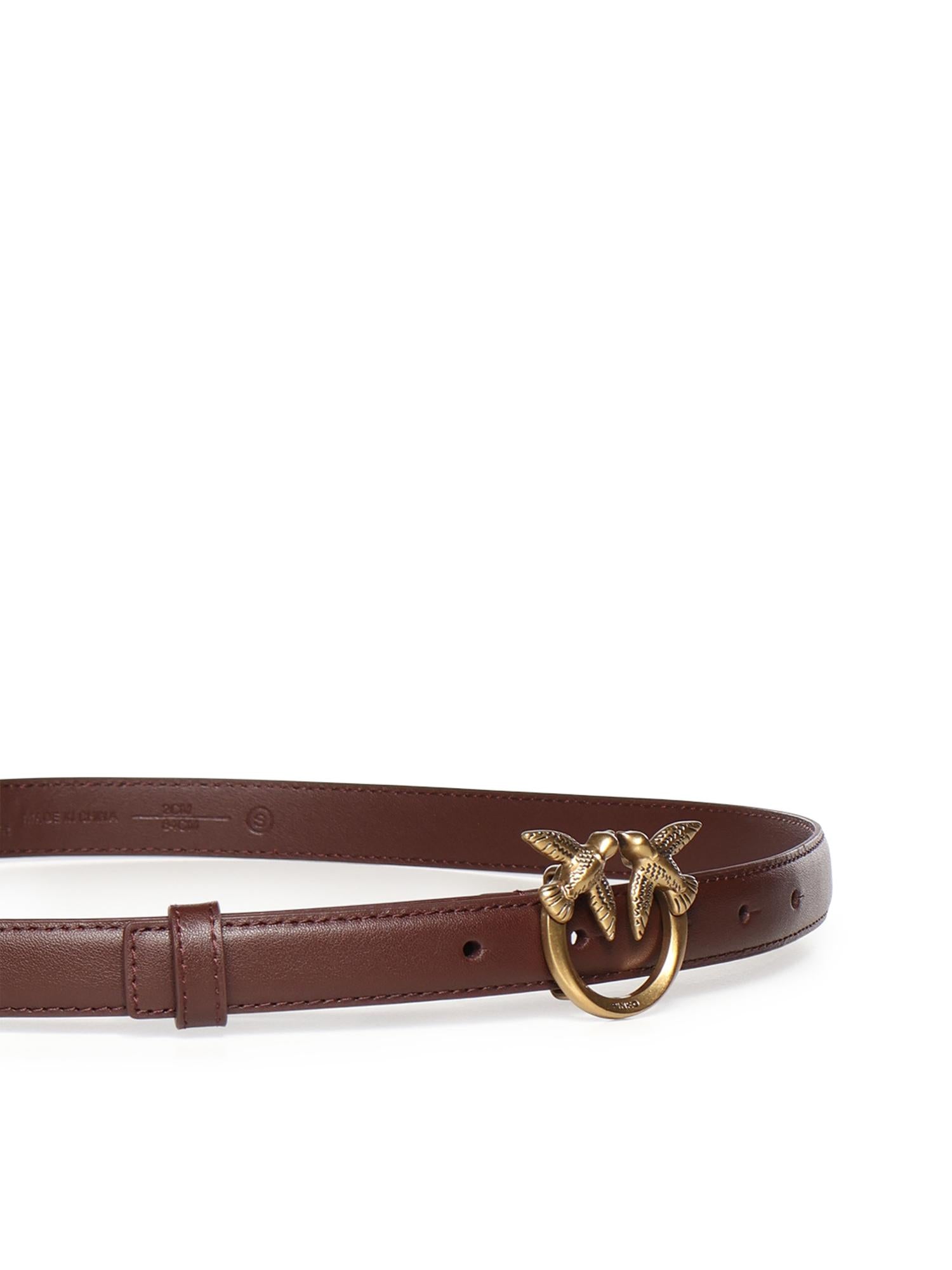 Cintura sottile Love Birds in pelle 100143 A0F1R49Q PINKO 