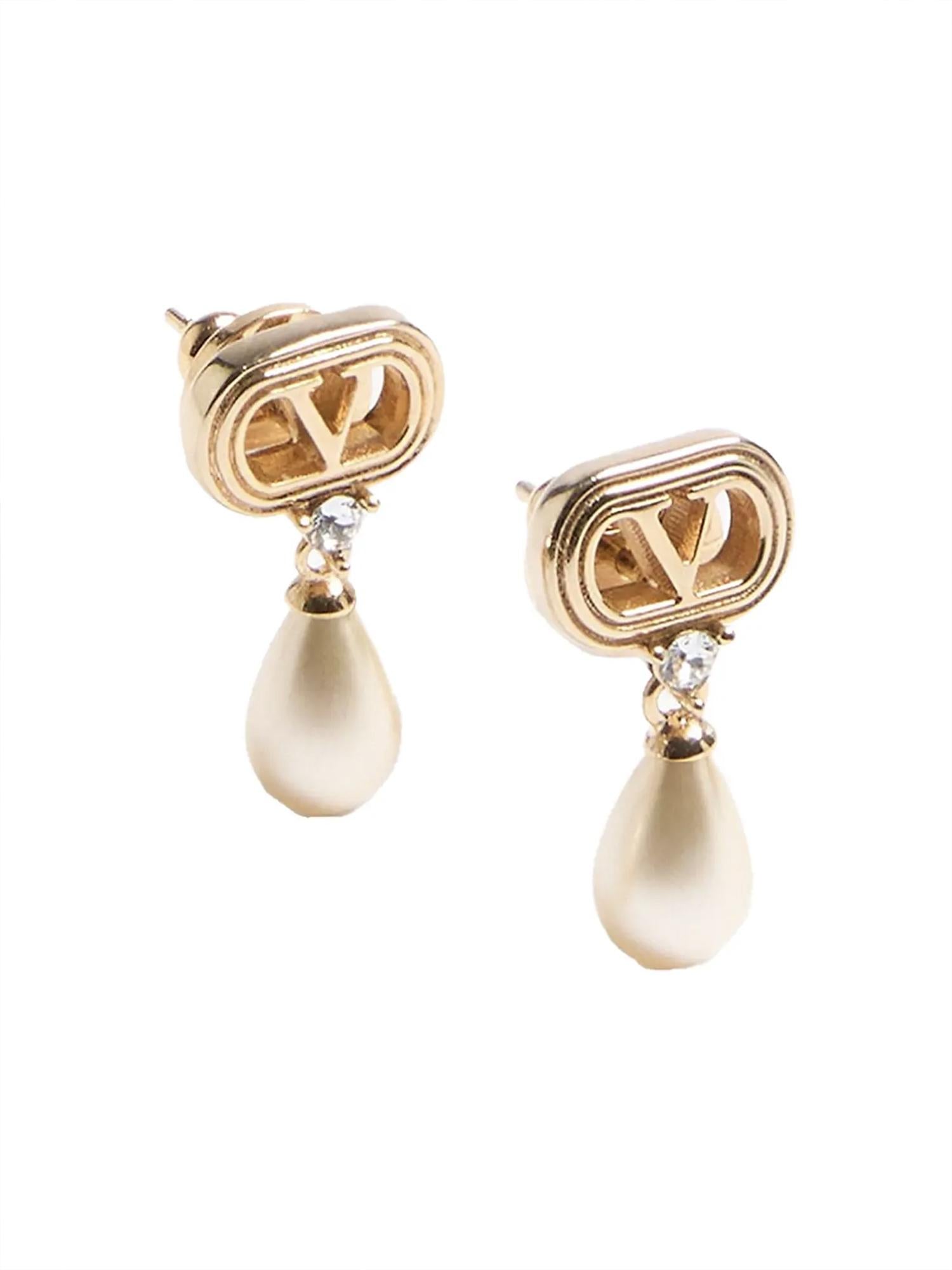 Orecchini Ovalette in metallo, perle e cristalli Swarovski® 8W2J0BG8 QVSBUJ VALENTINO GARAVANI 