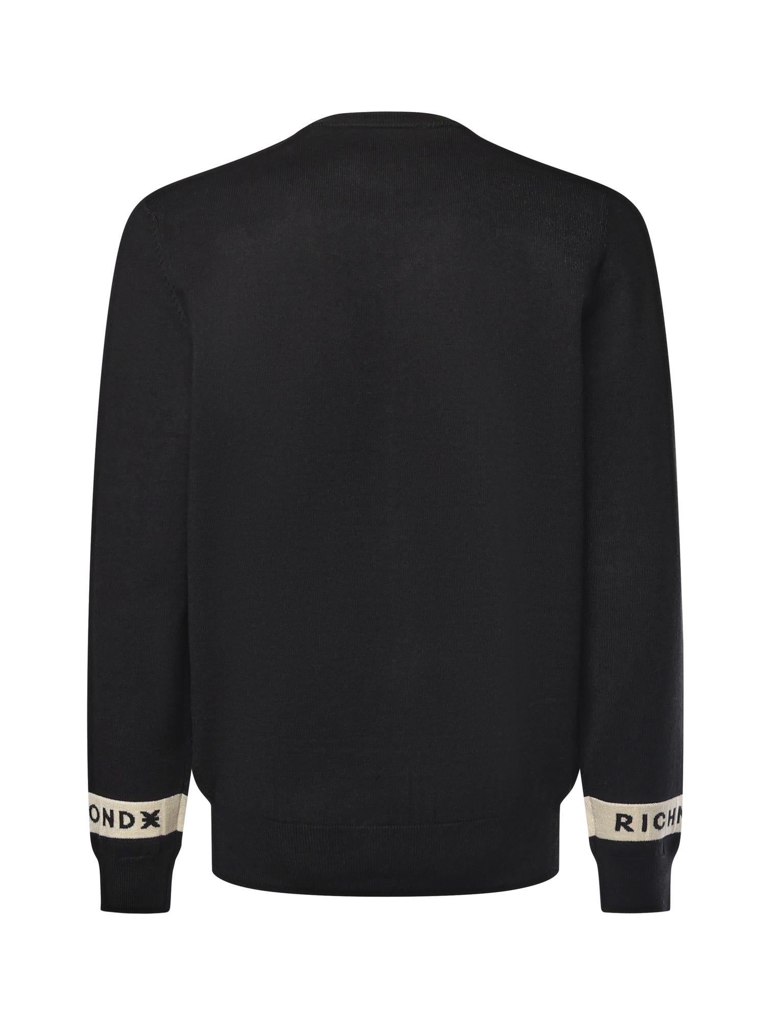 Maglione in misto viscosa con logo UMA25035MA BLACK RICHMOND X 