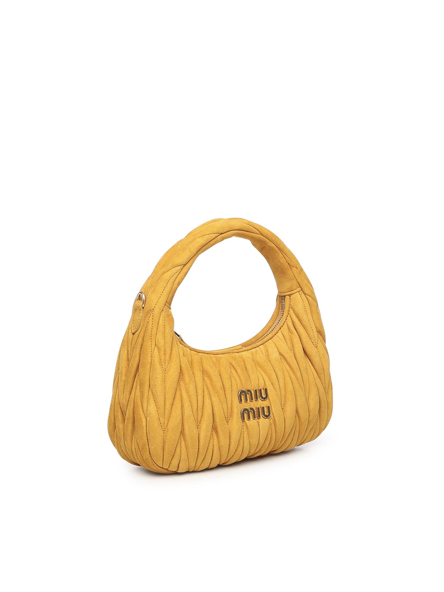 Borsa Wander in pelle scamosciata matelassé 5BC125 AB7OF0R55 MIU MIU 