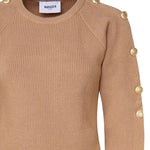 Maglioncino con bottoni decorativi oro MMDMA4055 CAMMELLO MARIUCCIA Milano 