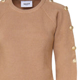 Maglioncino con bottoni decorativi oro MMDMA4055 CAMMELLO MARIUCCIA Milano 