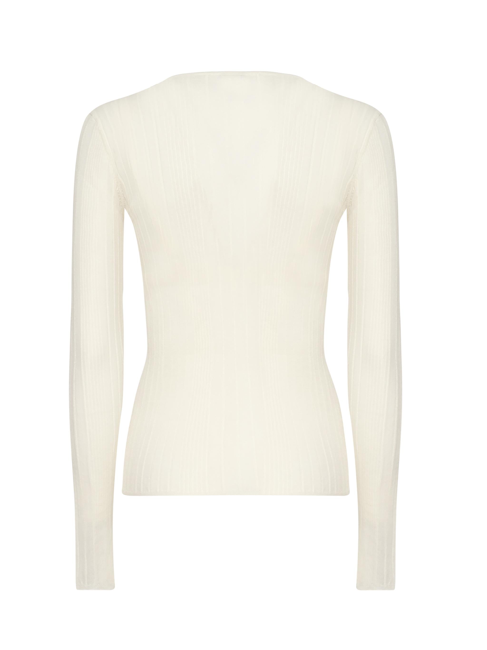 Maglia semitrasparente a costine 102977 A1NDZ09 PINKO 