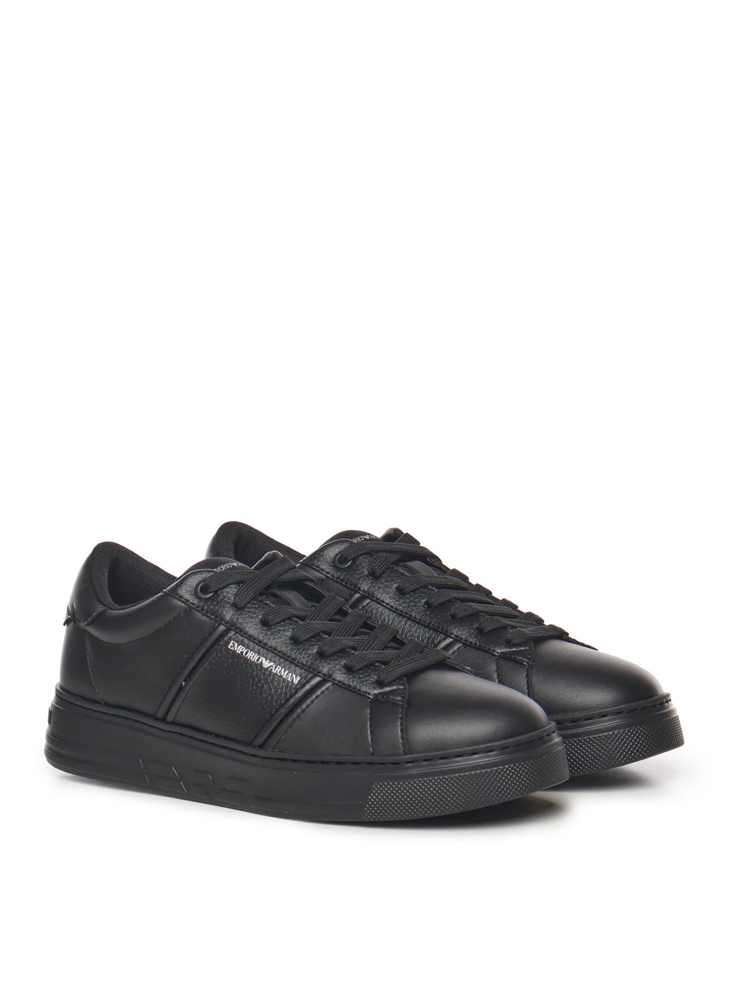 Sneaker in pelle con banda a contrasto EM003701 AF18017MC005 EMPORIO ARMANI 