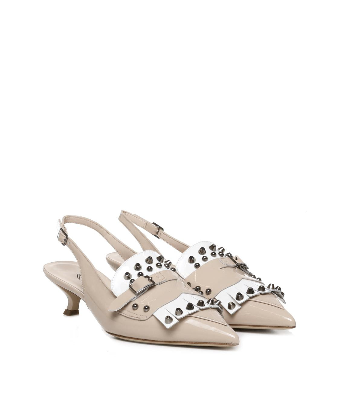 Décolleté in vernice con borchie ANNA S2408 VERNICECIPRIA/OFF WHITE ALCHIMIA 