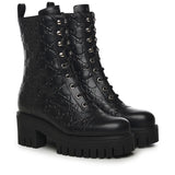 Stivaletto stringato in pelle GG 840739 AAE5Q1000 GUCCI 