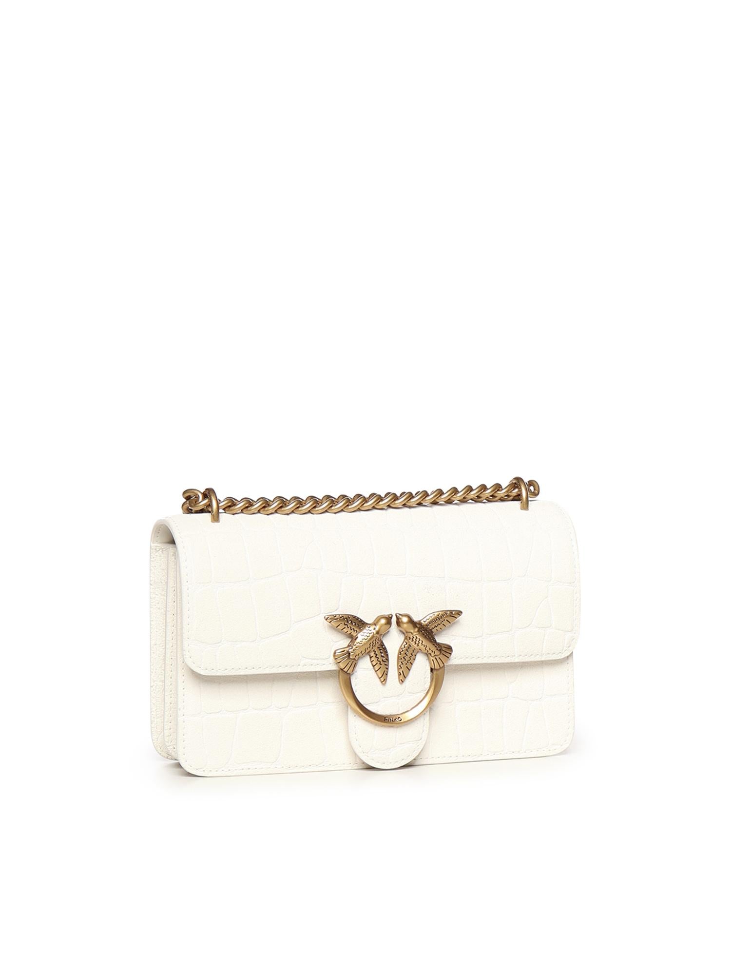 Borsa a tracolla Mini Love Bag One in pelle stampa coccodrillo 100074 A2YWZ15Q PINKO 